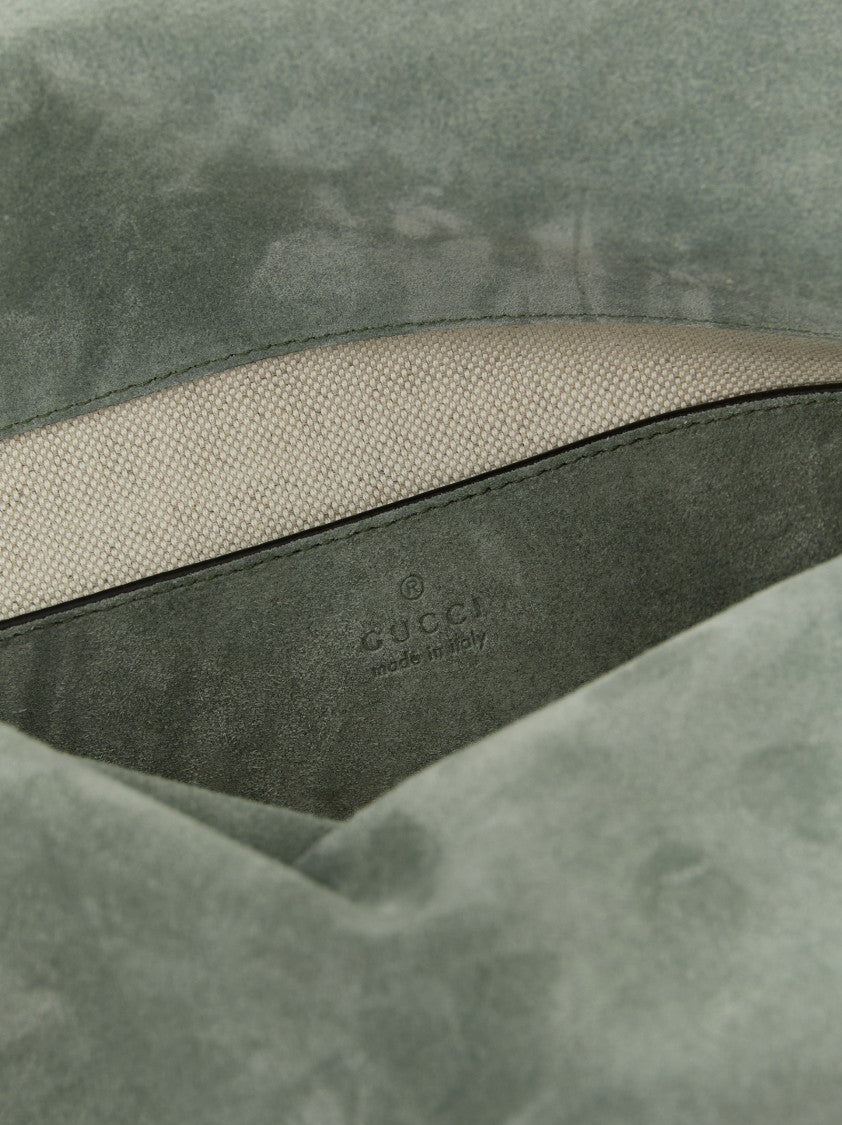 Gucci Gg Large Suede Shoulder Bag