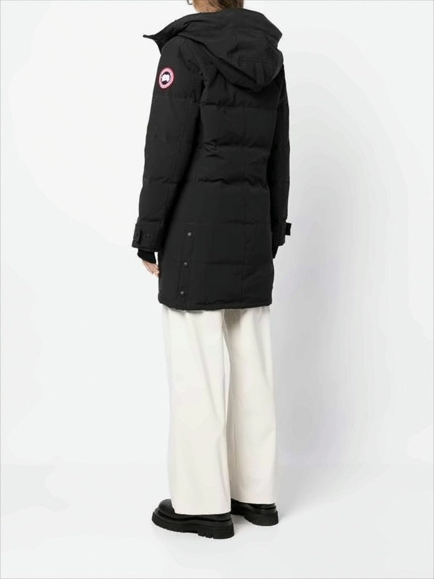 Canada Goose Mid-Length Padded Coat With Detachable Hood And Quilted Design