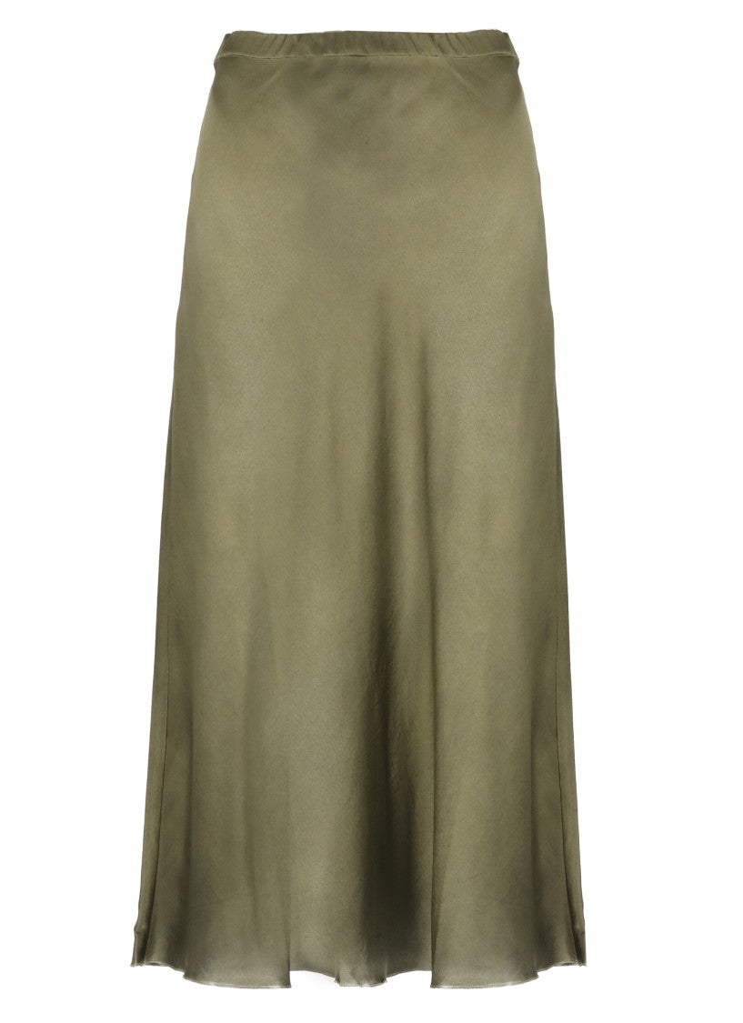 Avant Toi Flowing Silk Midi Skirt With Elastic Waistband
