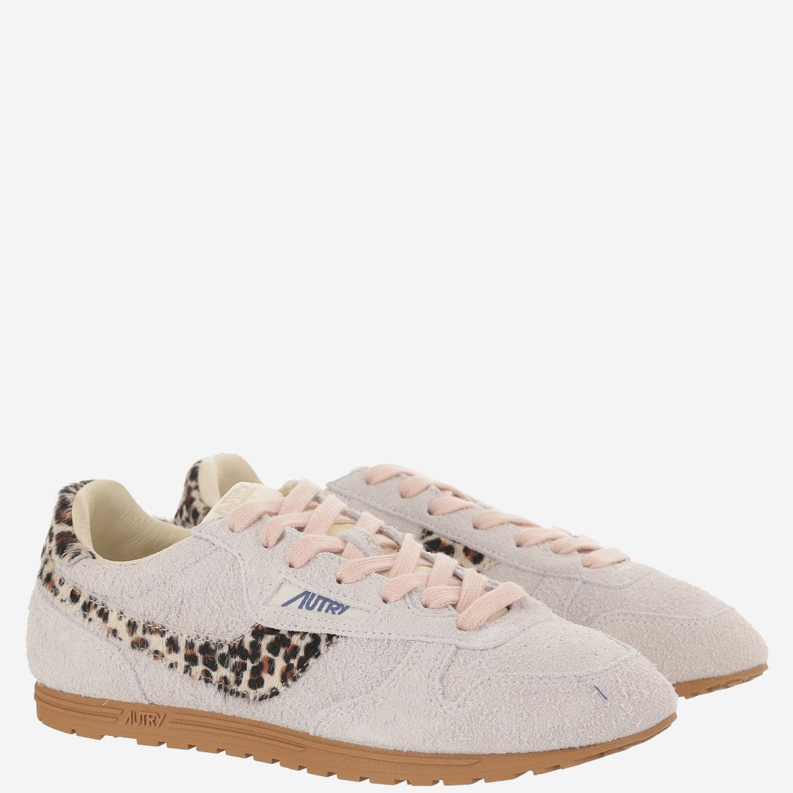 Autry Windspin Suede Sneakers With Animal Print Inserts