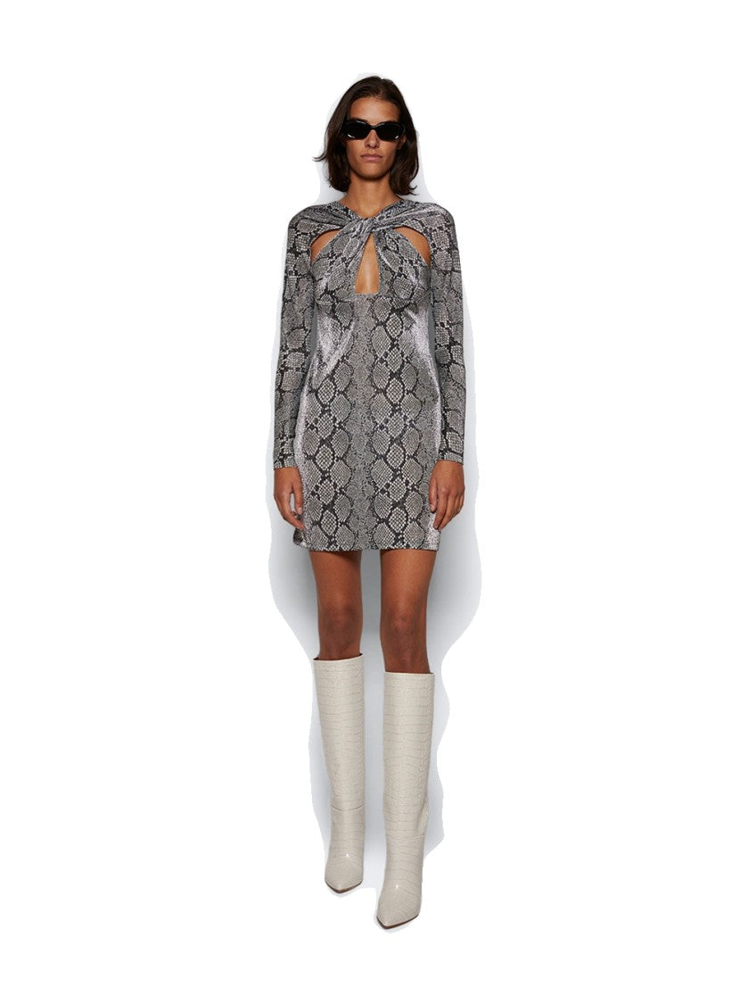 Coperni Twisted Cut-Out Jersey Dress Snake Print