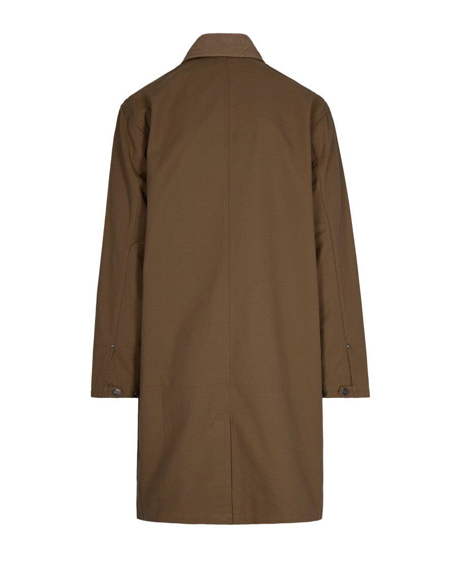 Carhartt Wip Mid-Weight Cotton Canvas Coat With Corduroy Collar