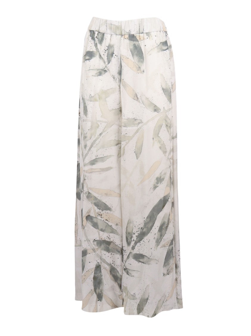 Peserico Leaf Pattern Straight-Leg Pants