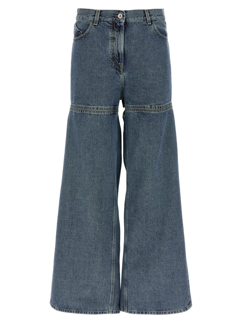 The Attico Washed Denim Cut-Out Jeans