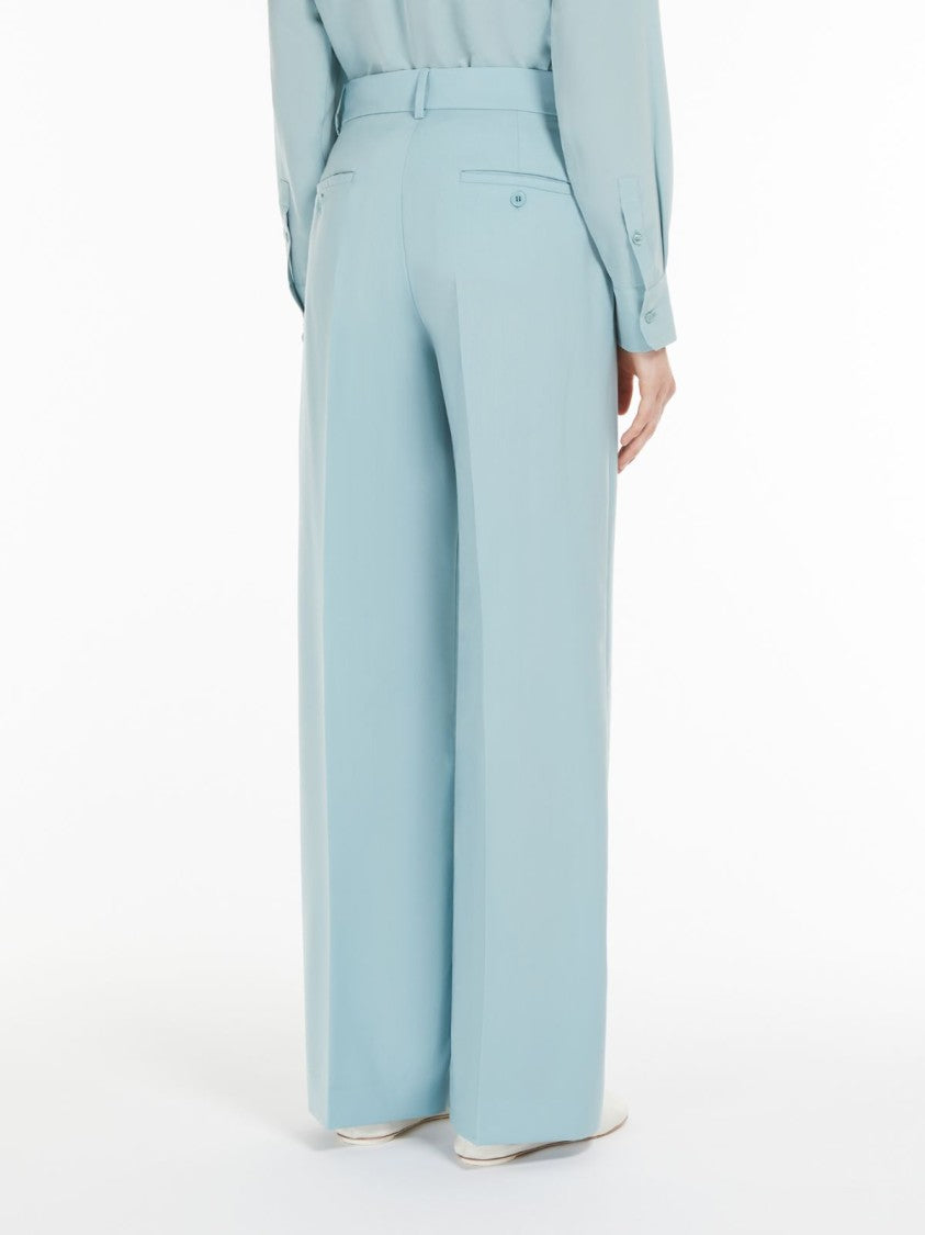 Max Mara Wide-Leg Trousers In Pure Stretch Wool