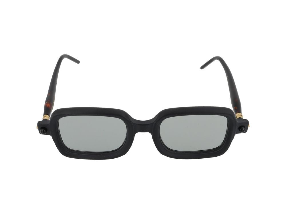 Kuboraum Bold Gold-Tone Detail Rectangular Frame Sunglasses