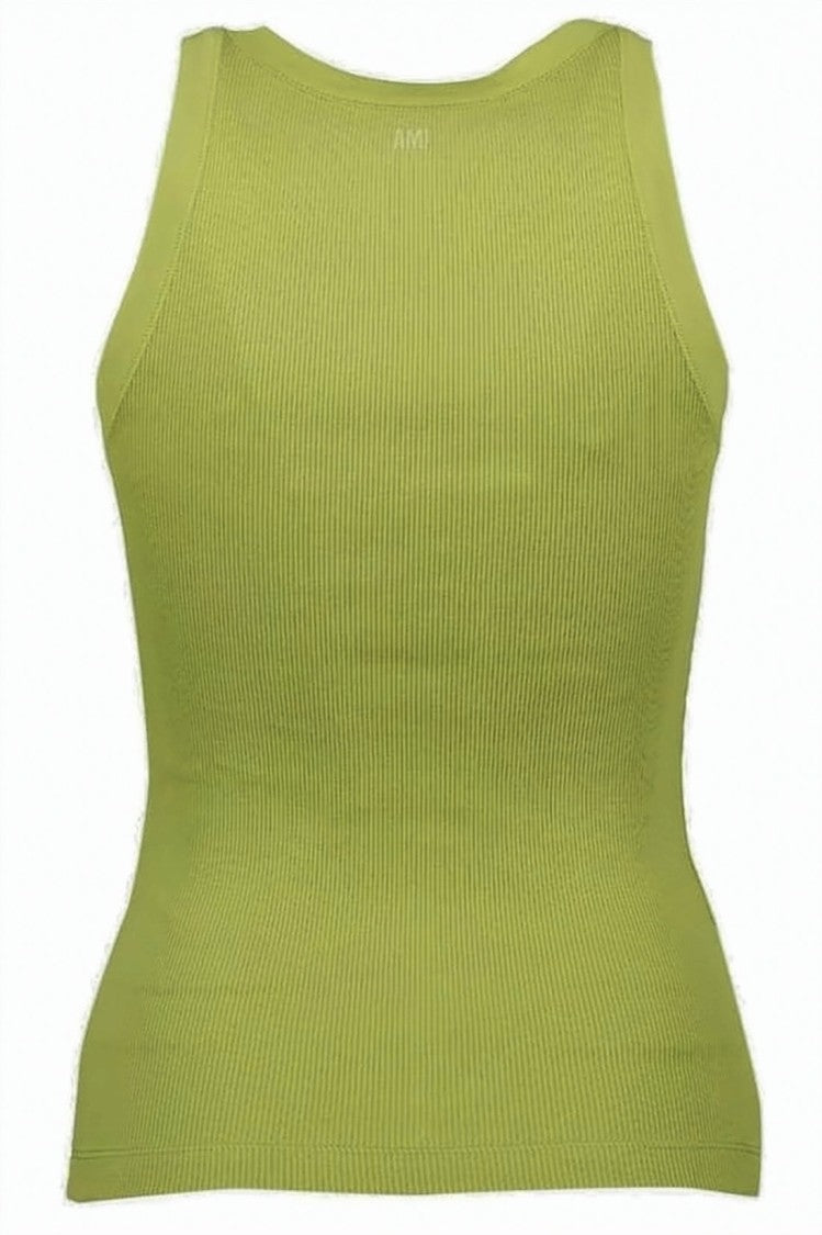 Ami Paris Ribbed Fitted Tank Top