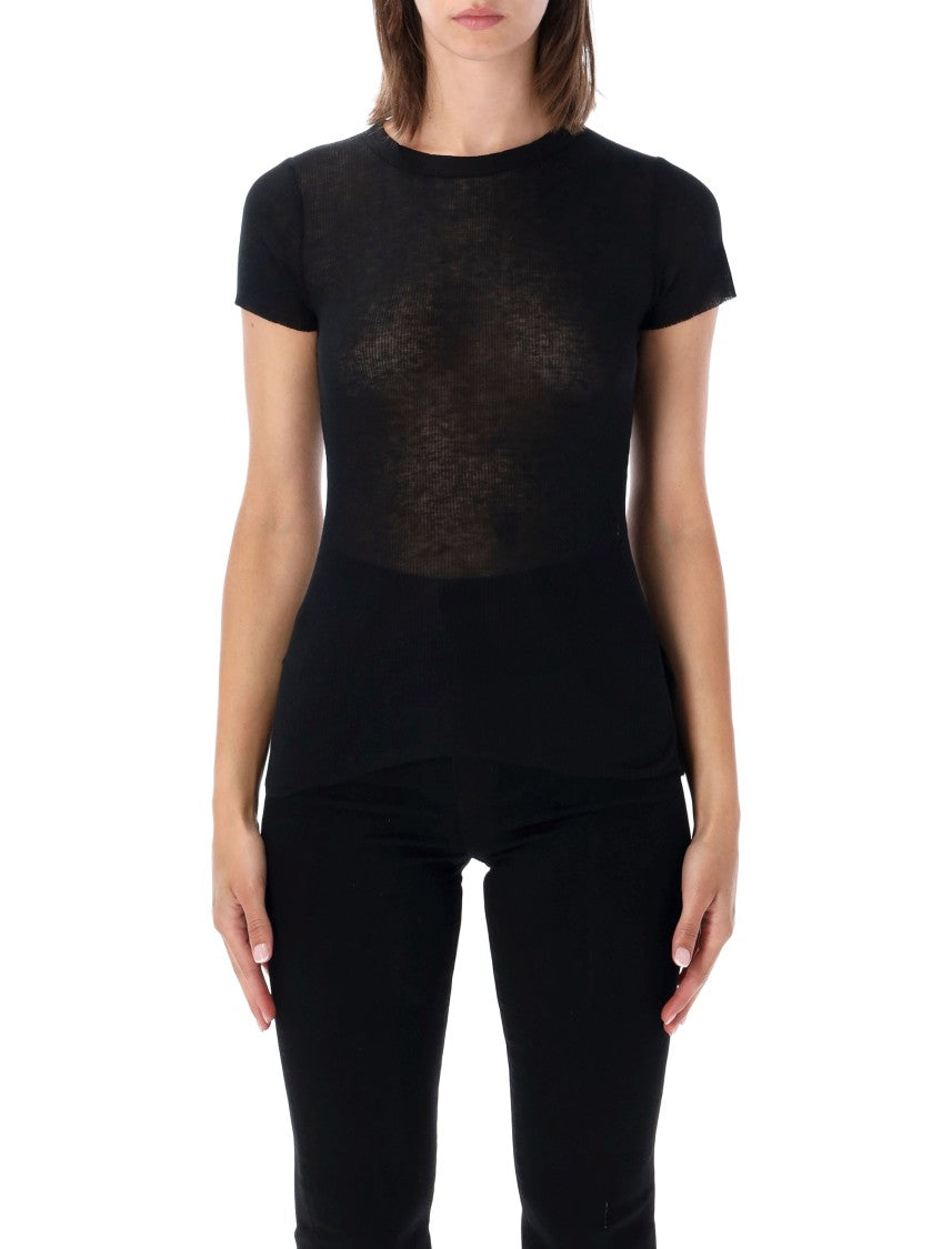 James Perse Short Sleeve Ribbed Cotton-Cashmere T-Shirt