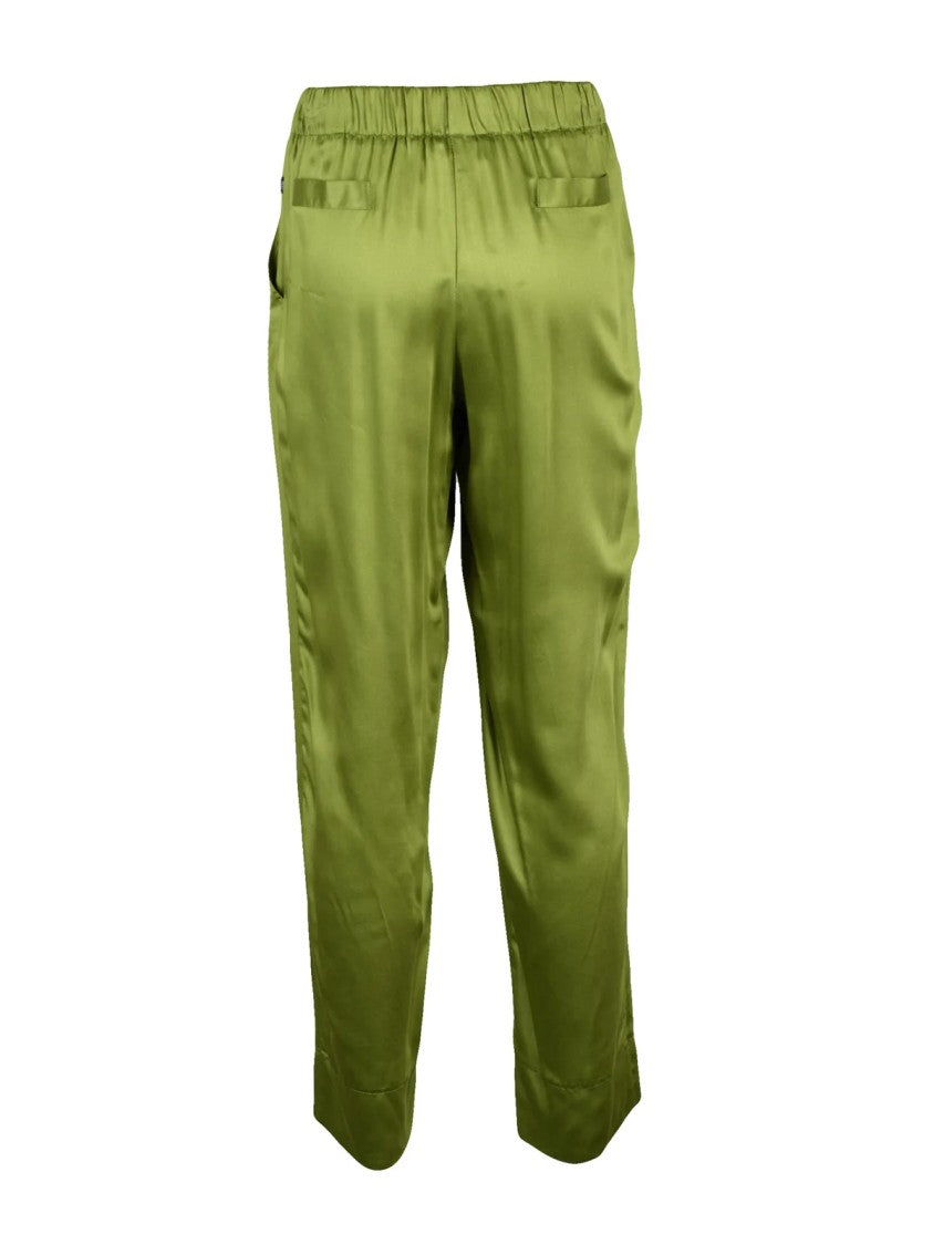 Ella Lago Di Como Ella Lago Di Como Women's Satin Trousers - Acid Green