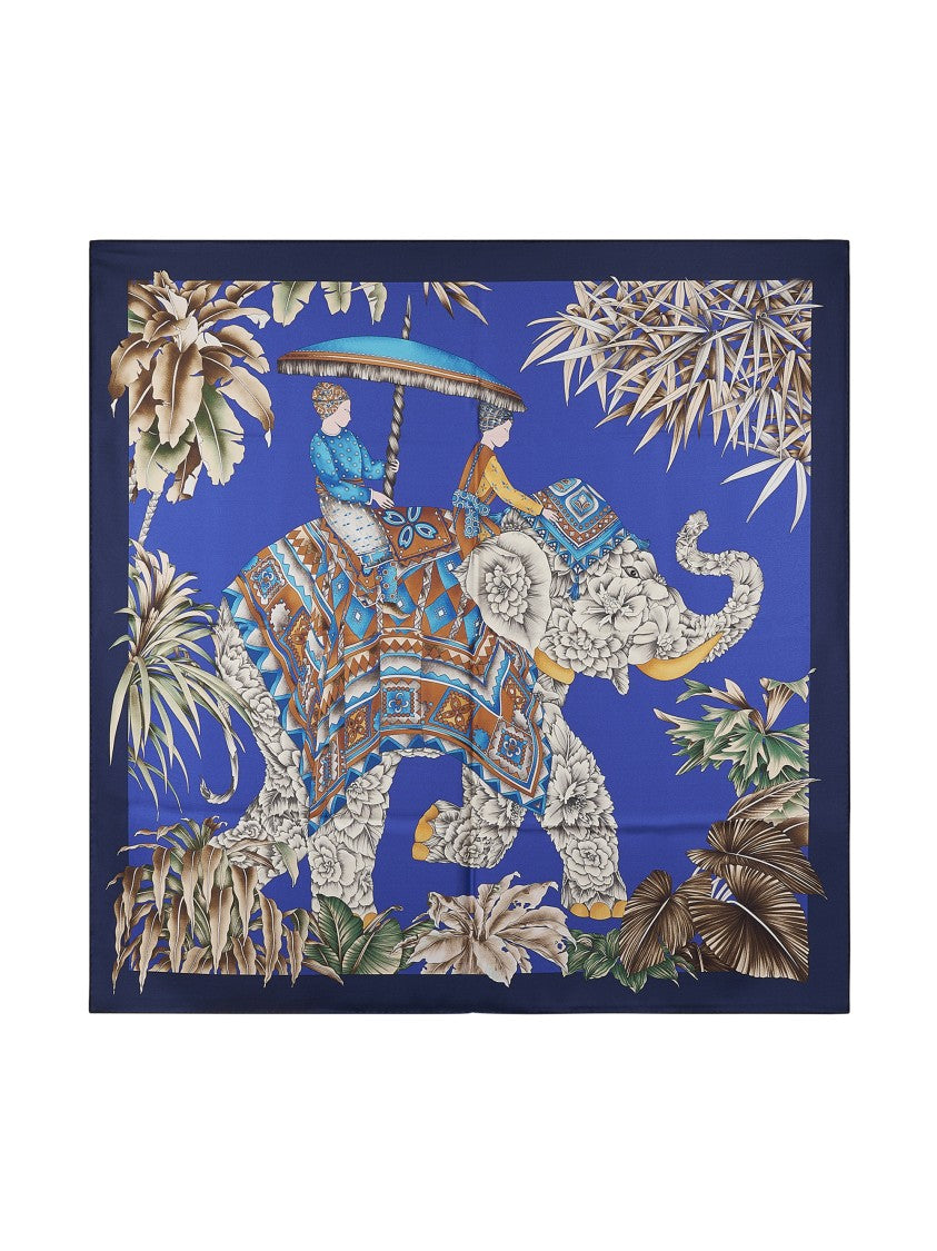 Ferragamo Silk Scarf With Elephant Design