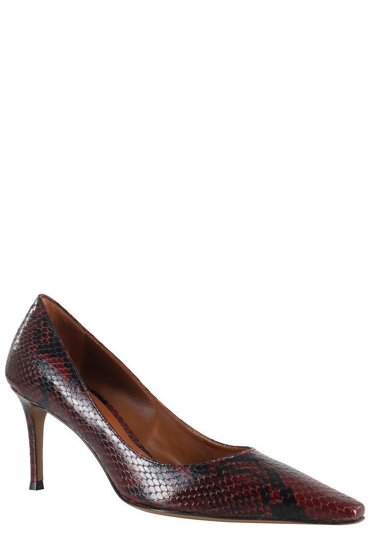 Roberto Festa Pointed-Toe Heels In Multicolor Python Leather