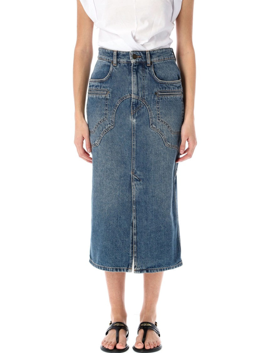 Isabel Marant Britt Denim Midi Skirt