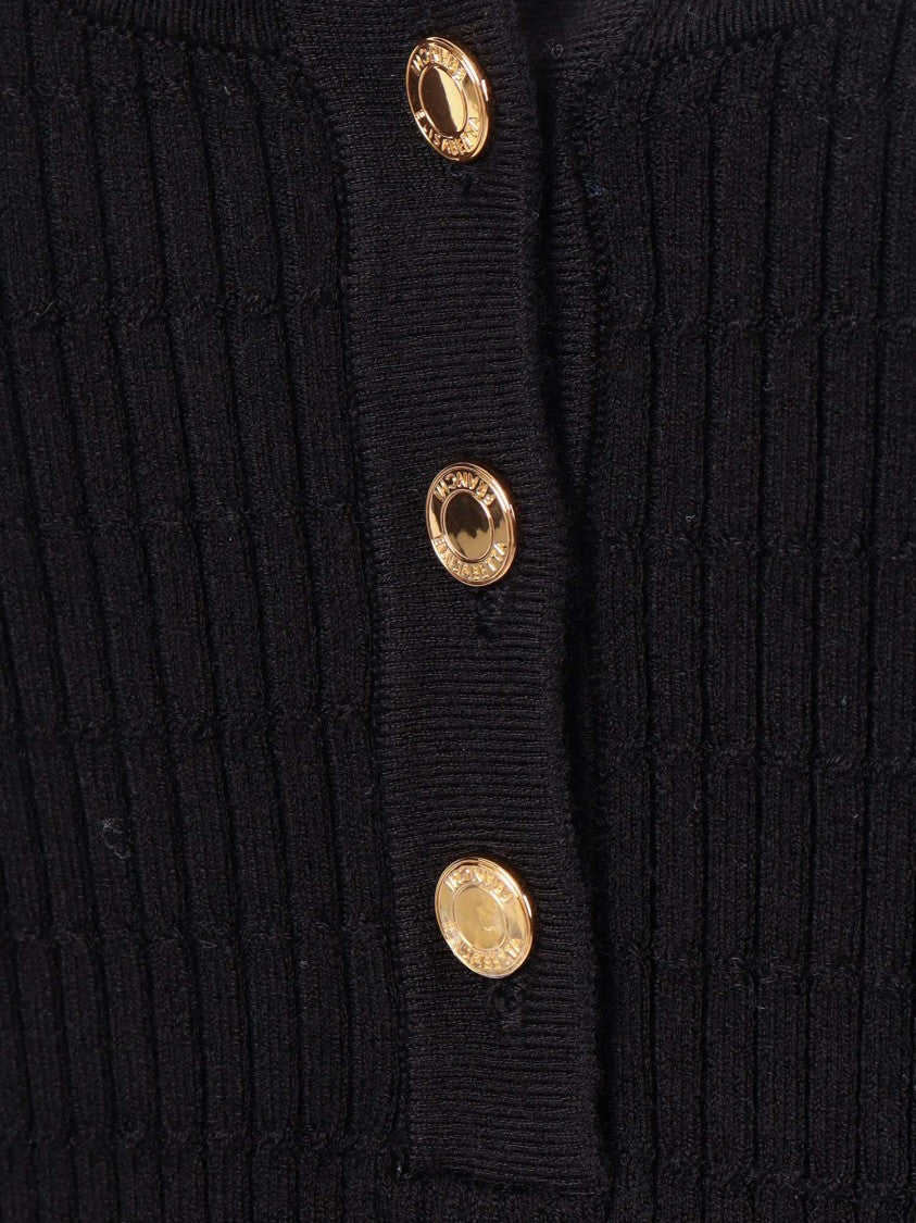 Elisabetta Franchi Ribbed Knit Tricot Scoop Tank Top