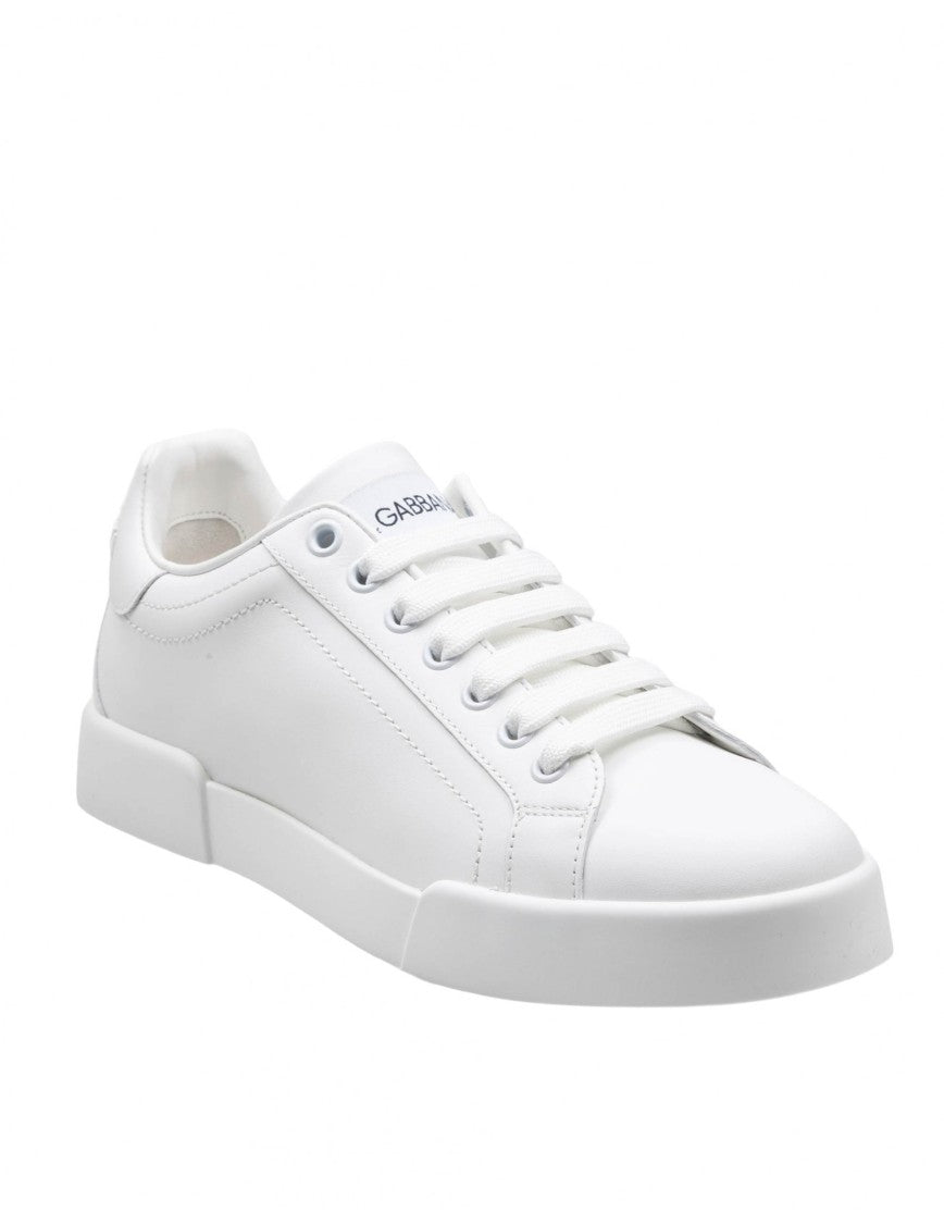 Dolce & Gabbana Portofino Sneakers In White Leather