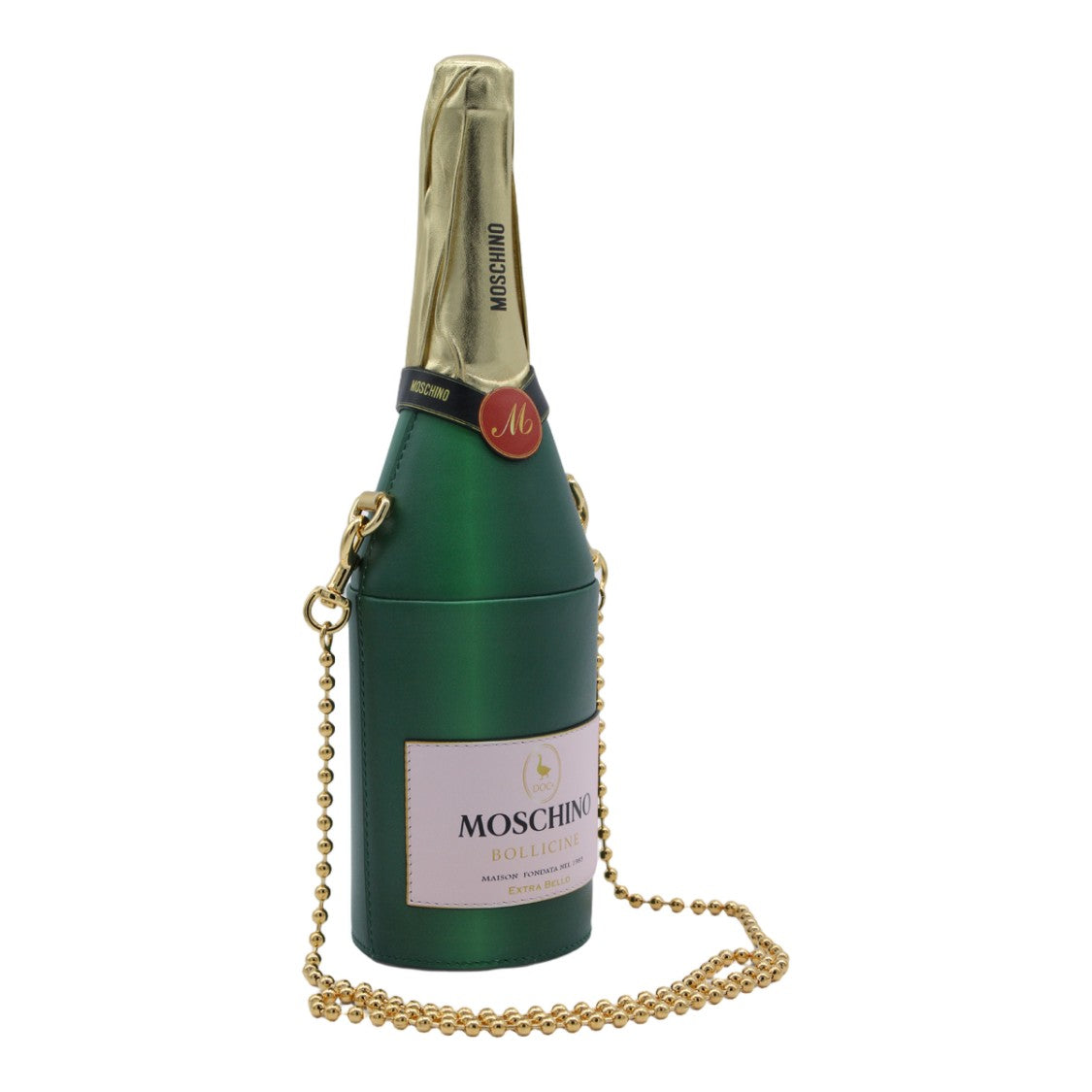 Moschino Champagne Bottle-Inspired Green Handbag