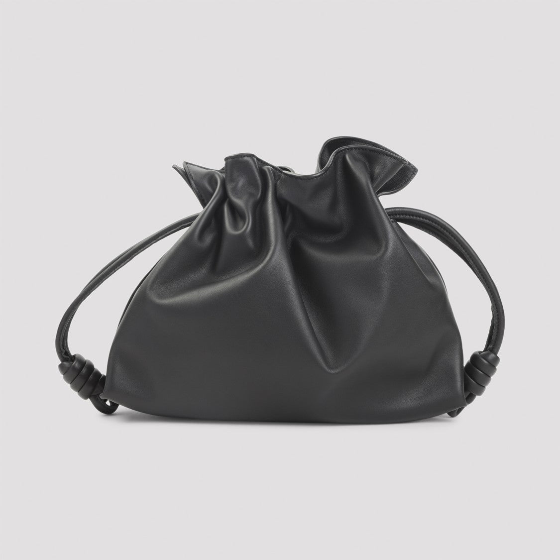 Loewe Medium Black Calf Leather Flamenco Clutch With Adjustable Features