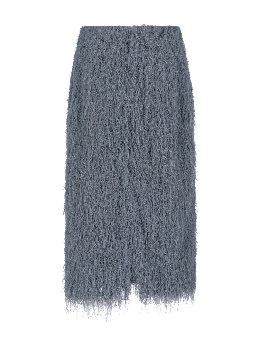 Dries Van Noten Fringe-Detail Midi Skirt With Mid-Rise Waist And Straight Hem