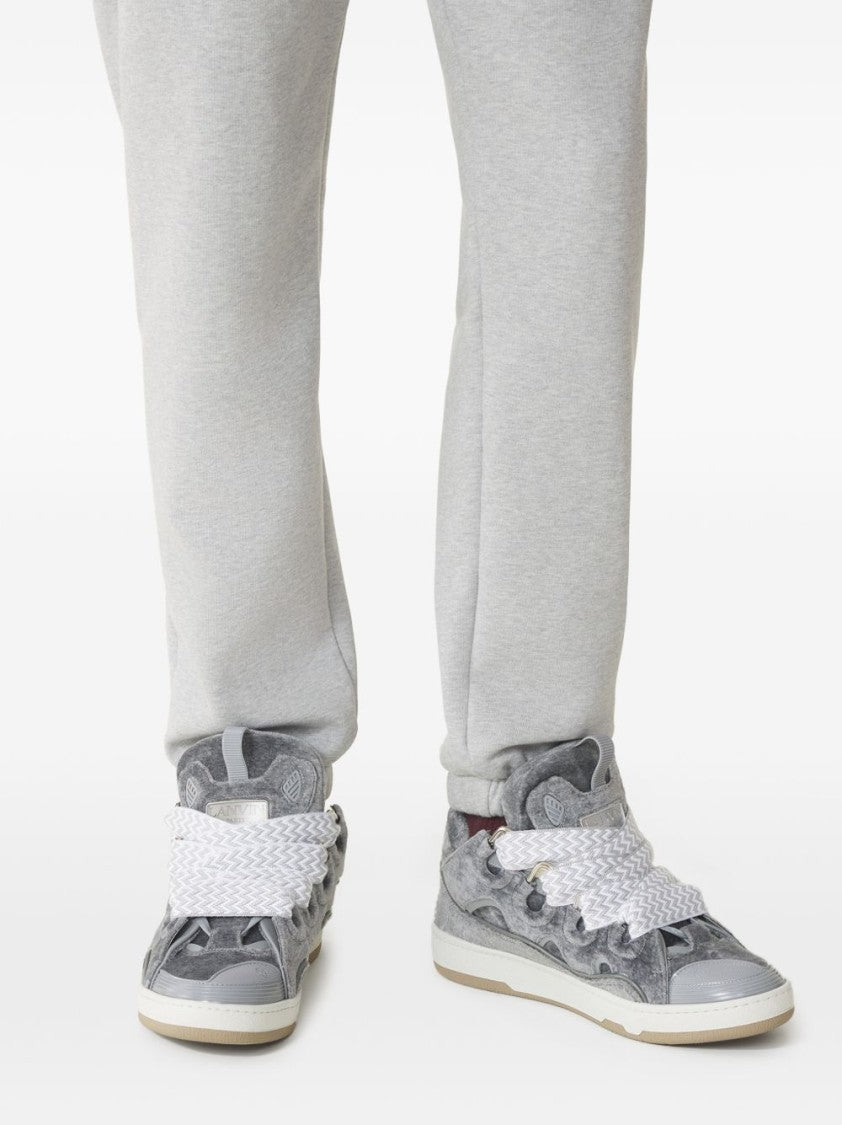 Lanvin Grey Cut-Out Ridged Rubber Sneakers