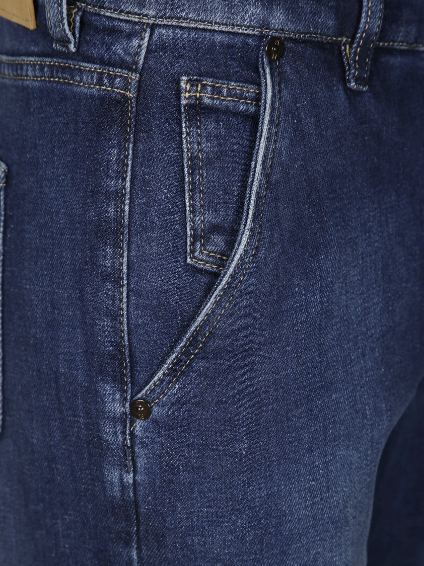 Pt05 Slim Fit Dark Wash Denim Jeans