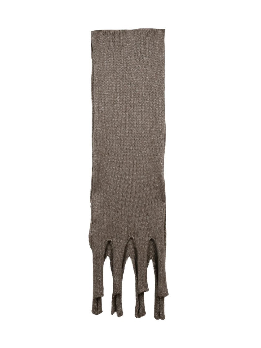 Alpha Studio Beige Metallic Accents Wool-Blend Scarf