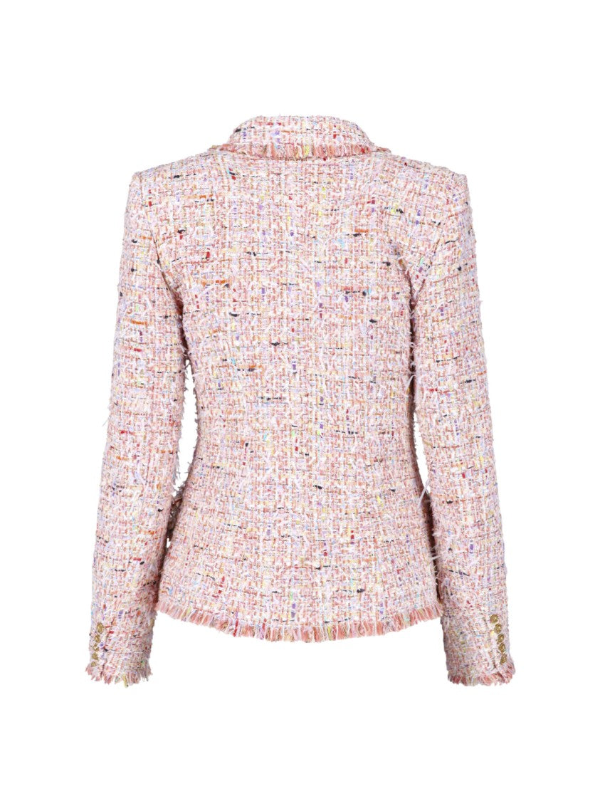 Balmain Tailored Double-Breasted Jacket With Frayed Trim