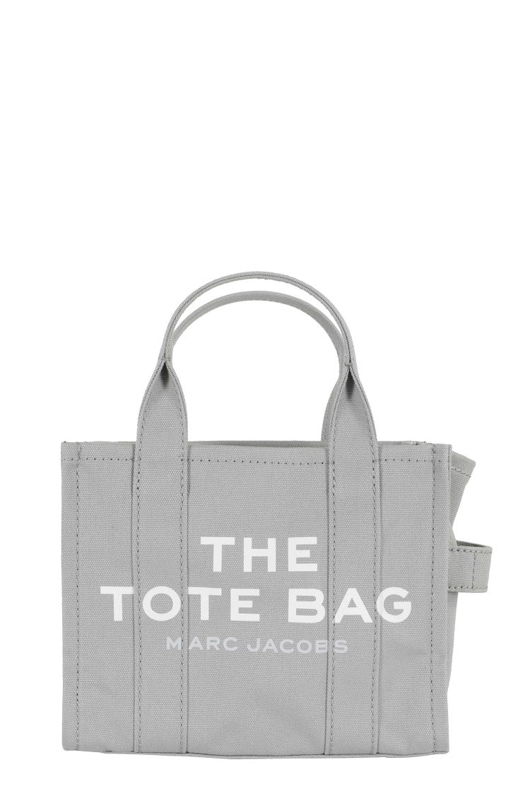 Marc Jacobs Structured Gray Cotton Tote With Adjustable Strap