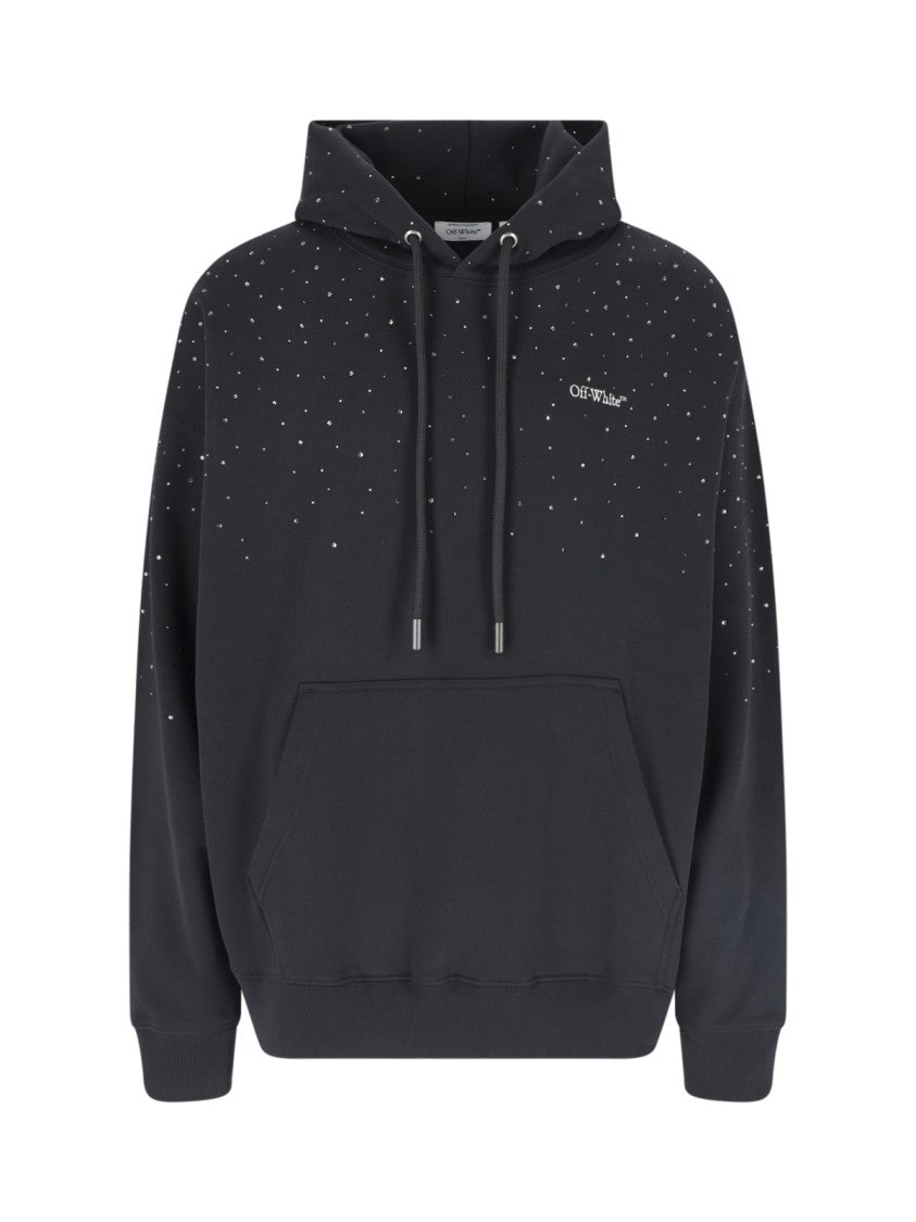 Off-White Black Logo Crystal Hoodie