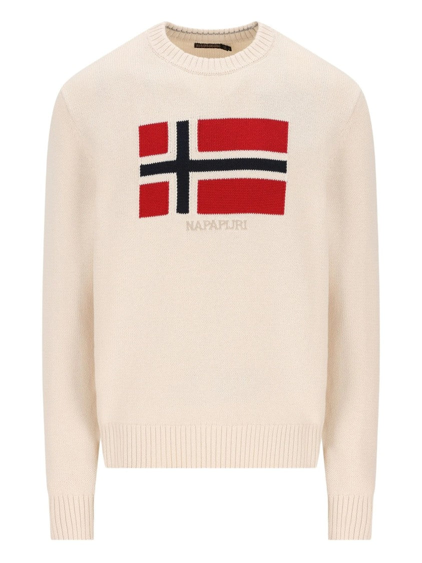 Napapijri Mura Flag Design Organic Cotton Sweater