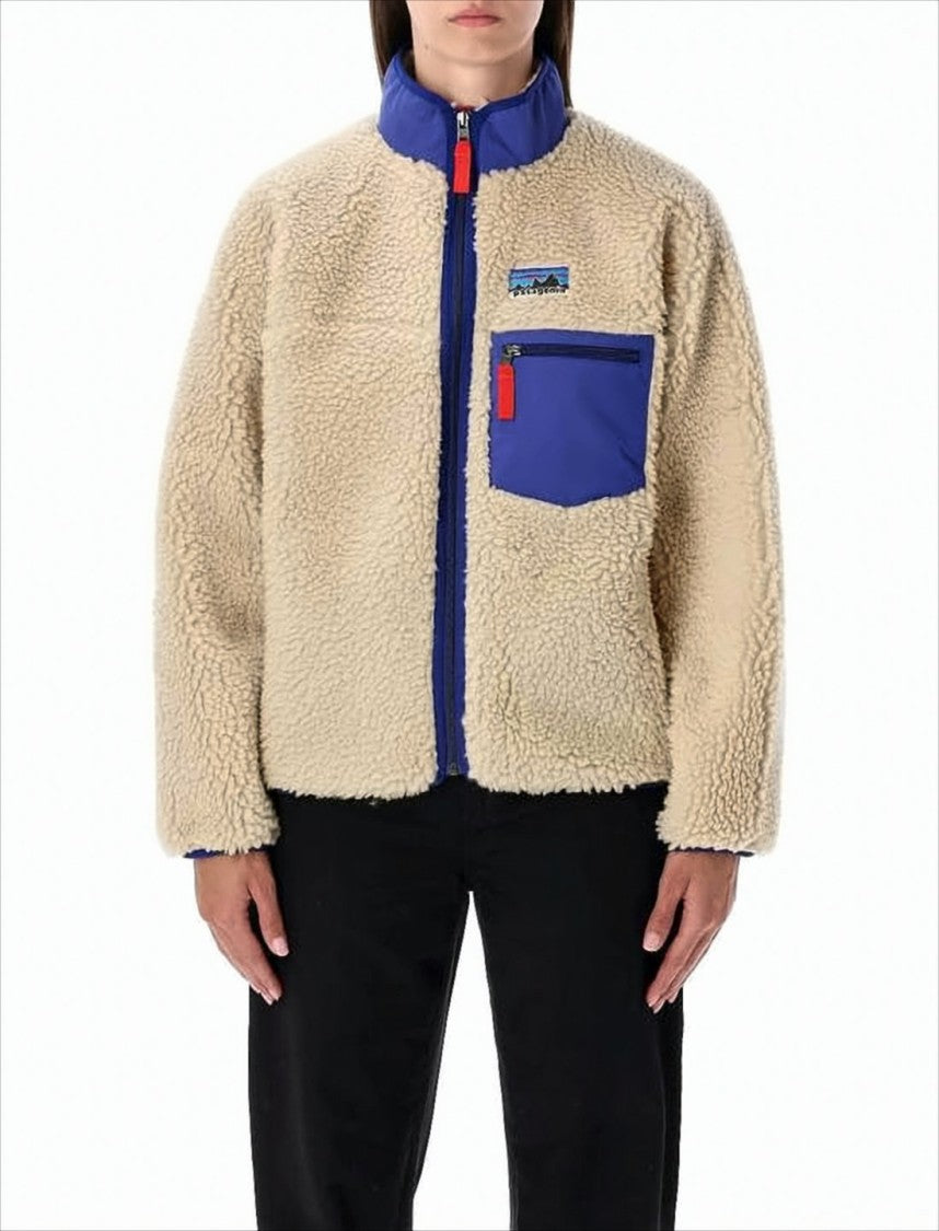 Patagonia Textured Fleece Jacket With Color Accents
