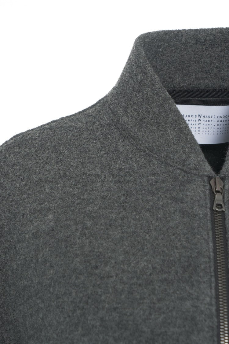 Harris Wharf London Textured Virgin Wool Oversized Bomber Jacket