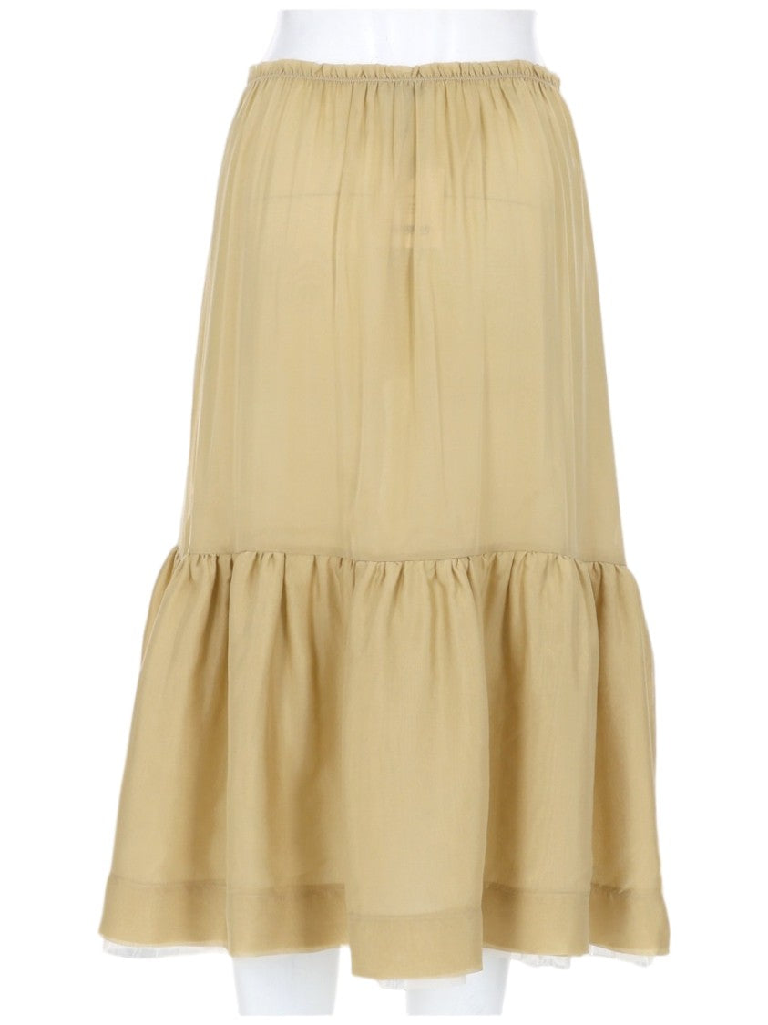 Paloma Wool Silk Ruffled Gathered Midi Skirt