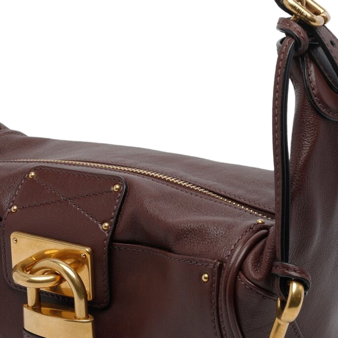 Chloé Rectangular Leather Bag With Adjustable Strap And Secure Zip Closure