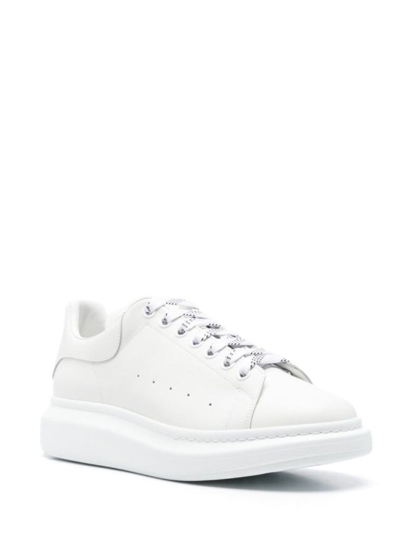 Alexander Mcqueen White Leather Sneakers With Cushioned Sole
