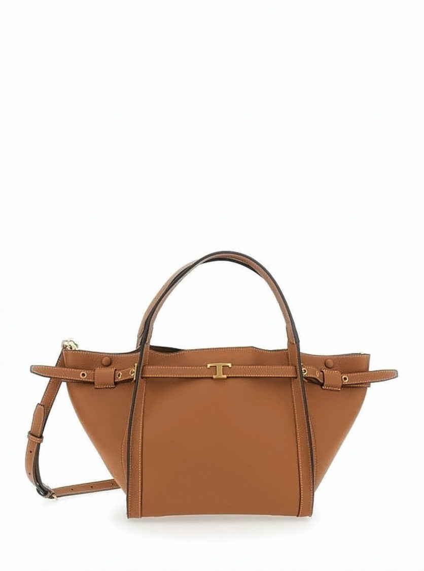 Tod's Trapezoidal Calf Leather Tote Bag With Gold-Tone Hardware