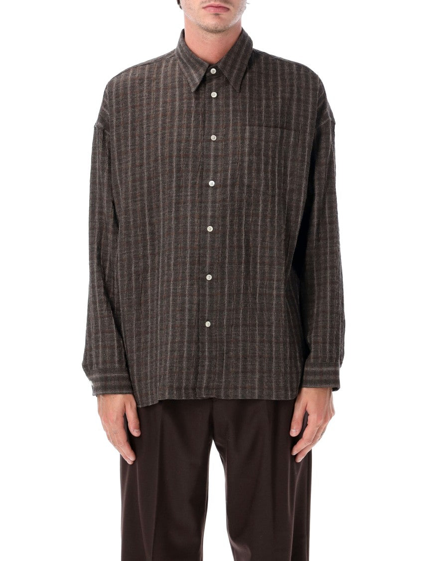 Sunflower Stable Textured Checkered Cotton-Blend Casual Shirt