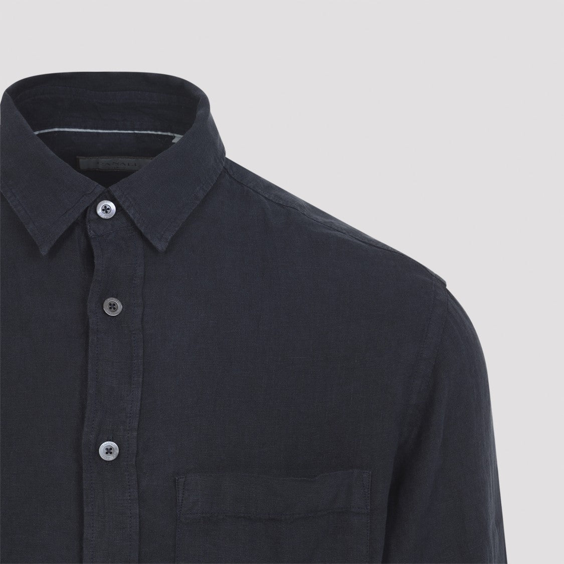 Canali Linen Long-Sleeved Casual Shirt With Classic Collar