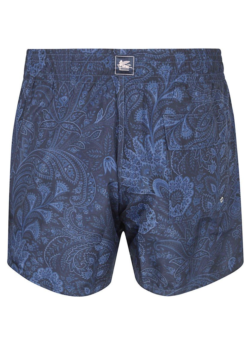 Etro Regular Fit Elastic Waist Floral Swim Shorts