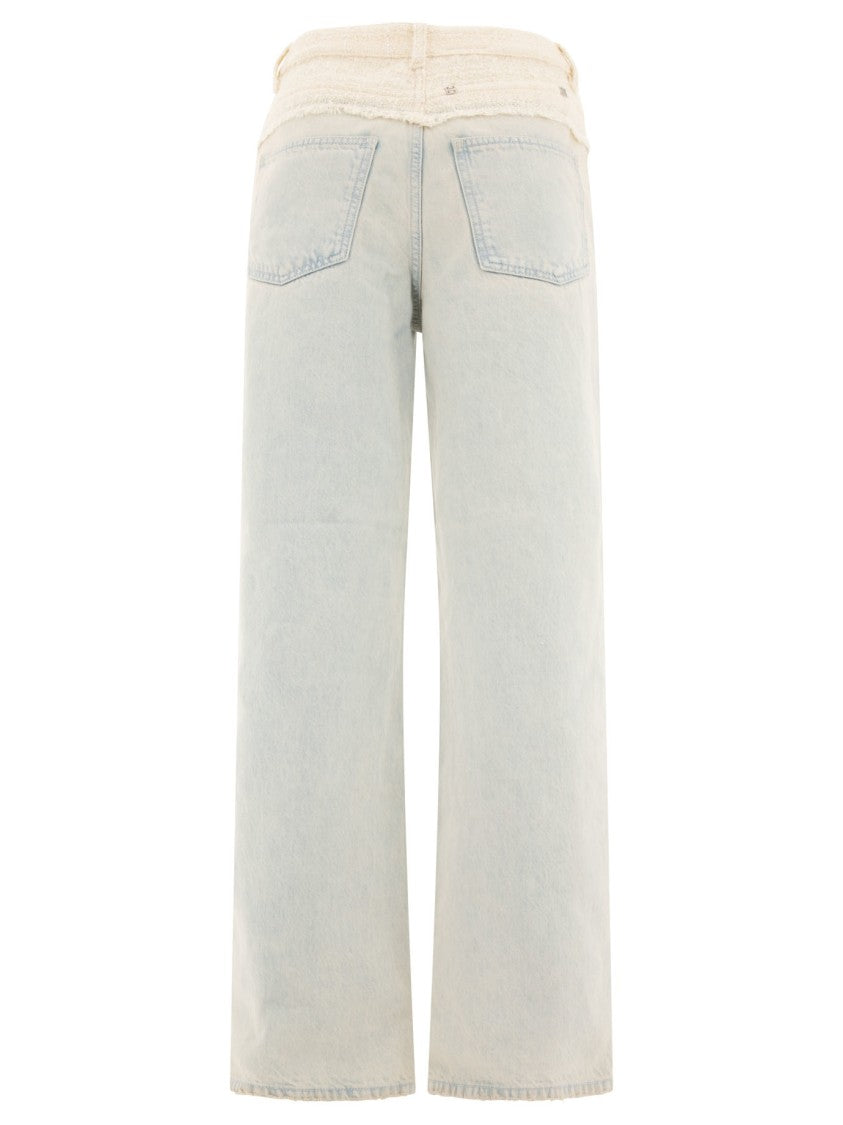 Givenchy Oversized Mixed Fabric Oversized Jeans