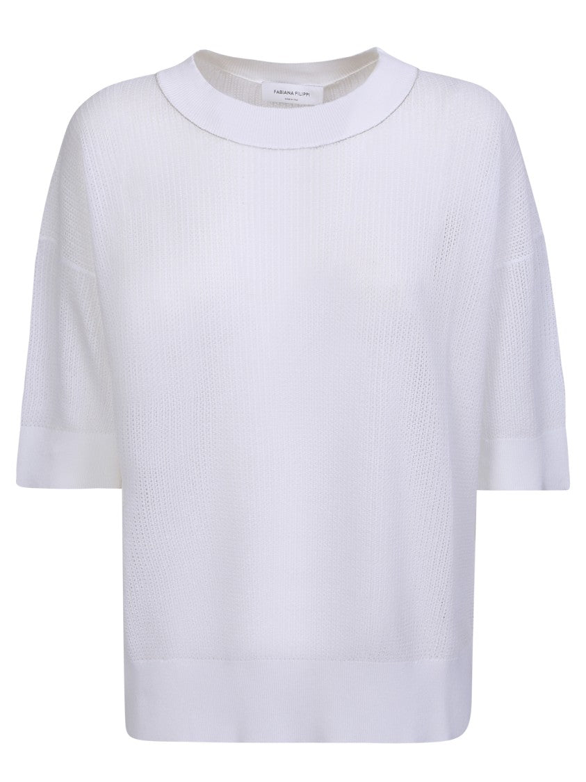 Fabiana Filippi White Organic Cotton Sweater