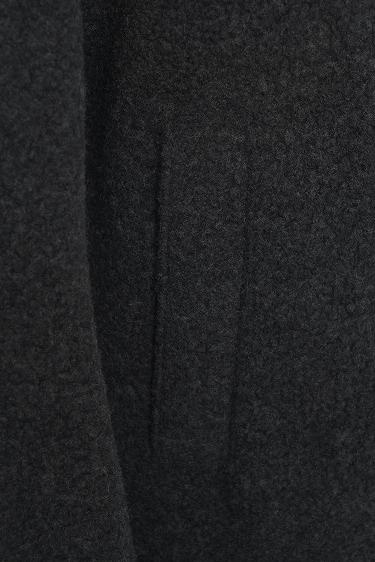 Harris Wharf London Bouclé Peacoat With Double-Breasted Closure And Wide Lapels