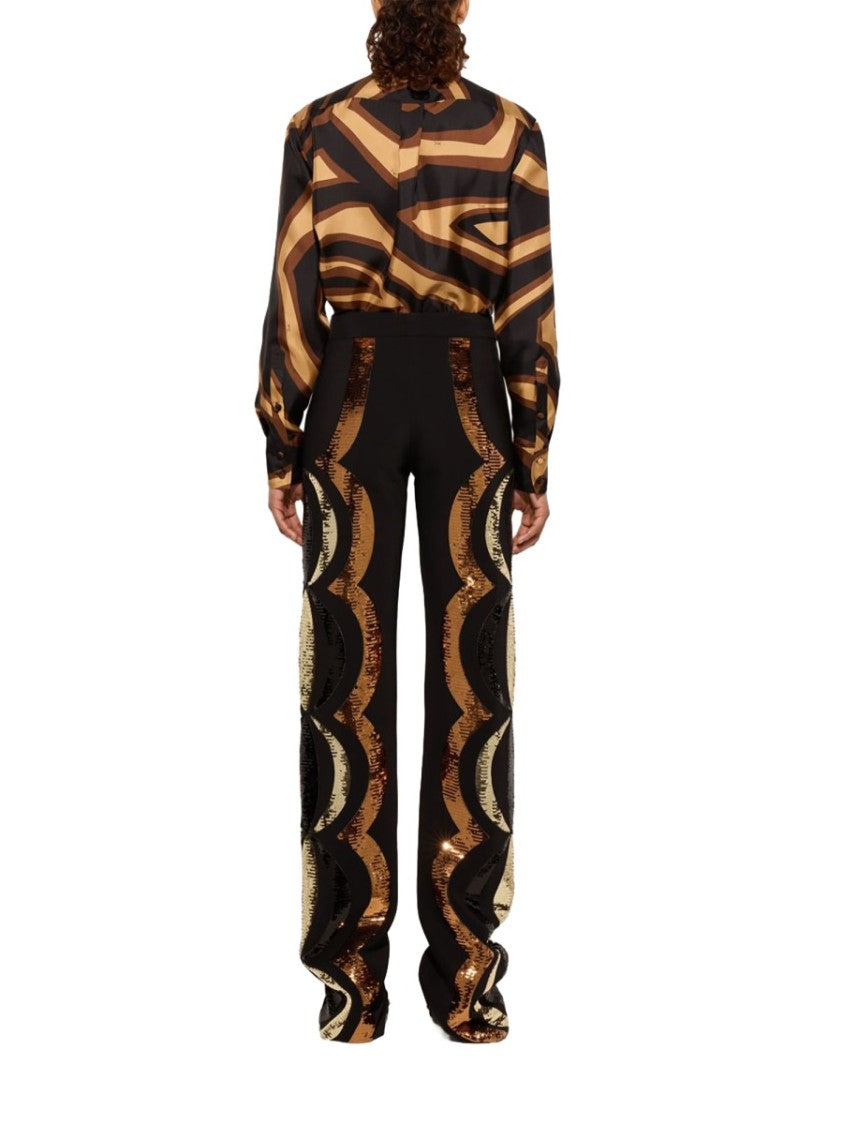 Pucci Labyrinth Print Silk Shirt With Classic Collar And Button Details