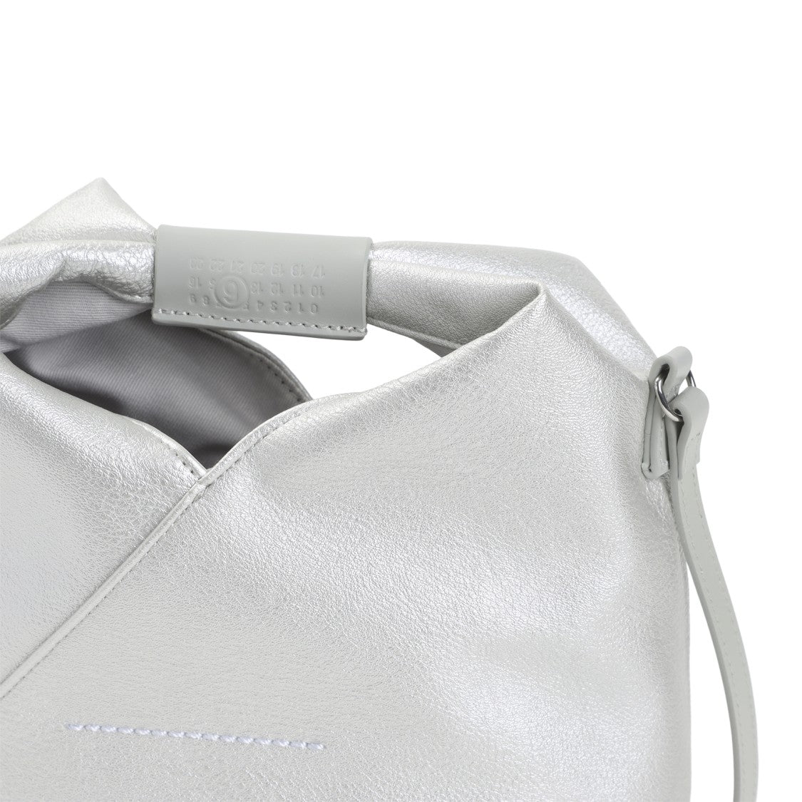 Mm6 By Maison Margiela Silver Polyurethane Crossbody Bag With Debossed Numeric Handle