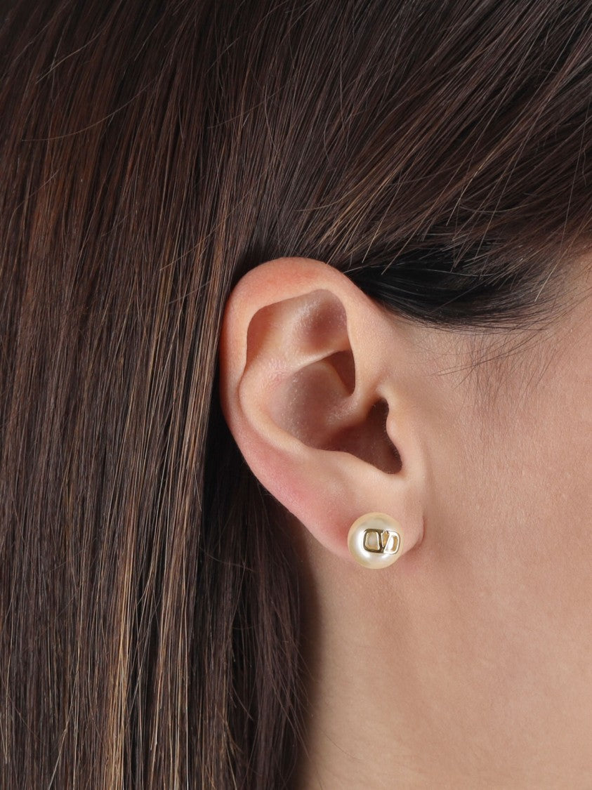 Valentino Garavani Gold-Plated Brass Vlogo Signature Earrings