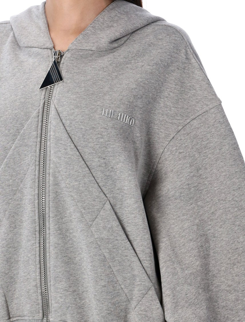 The Attico Oversized Zip-Up Hoodie With Front Pockets