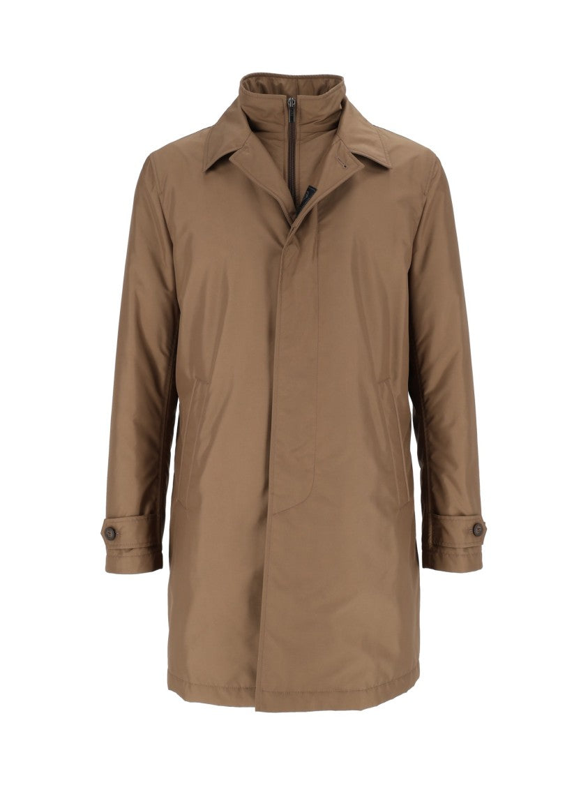 Fay Brown Morning Mid-Length Concealed-Zip Coat