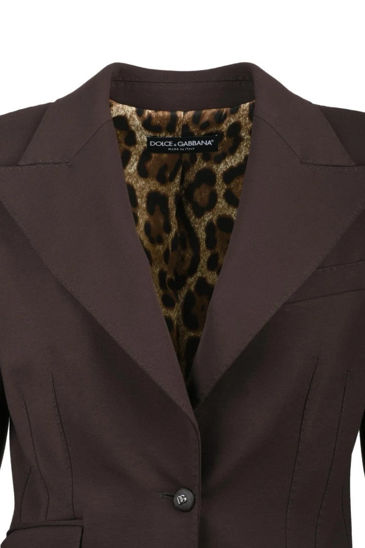 Dolce & Gabbana Stretch Viscose Jacket - Brown