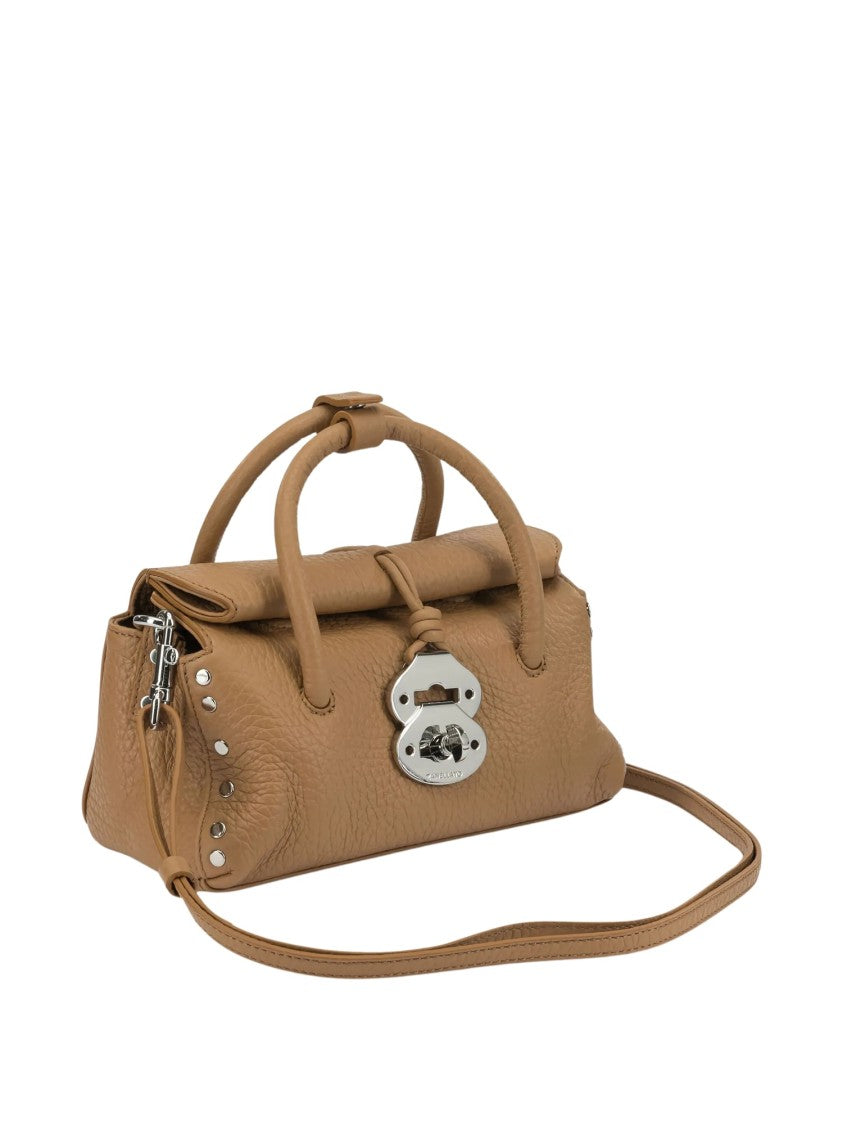 Zanellato Textured Leather Studded Tote Bag With Turn-Lock Closure