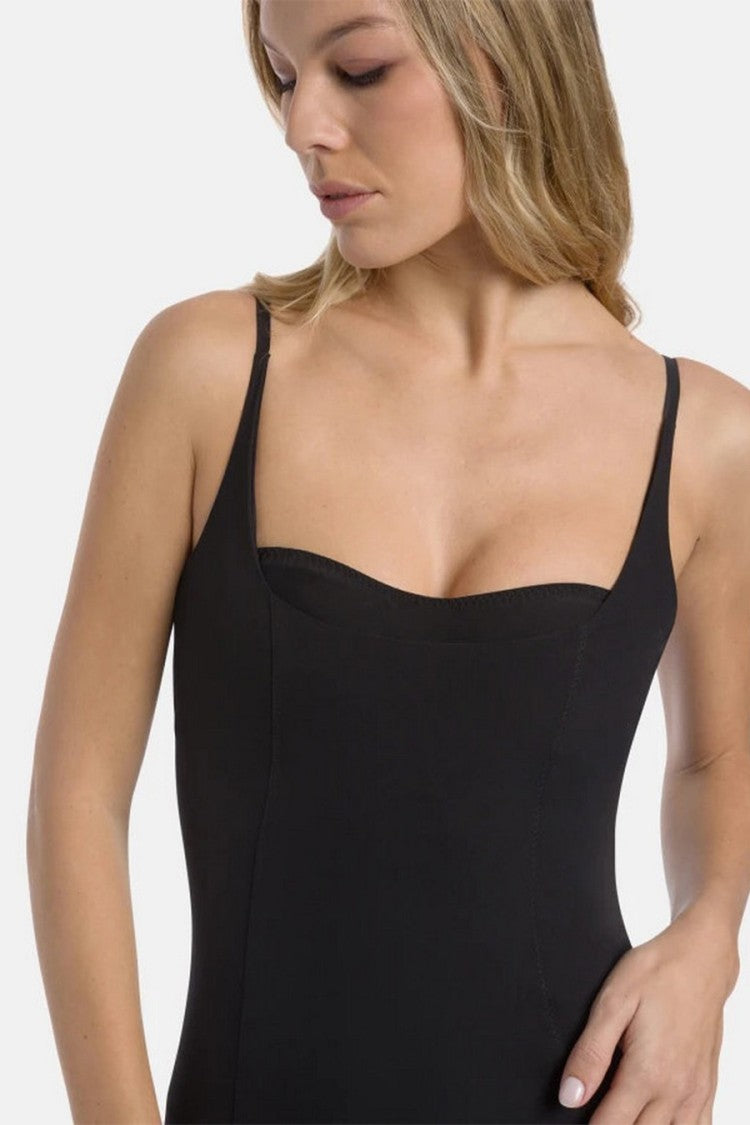 Dondup Black Square-Neck Bodycon Mini Dress