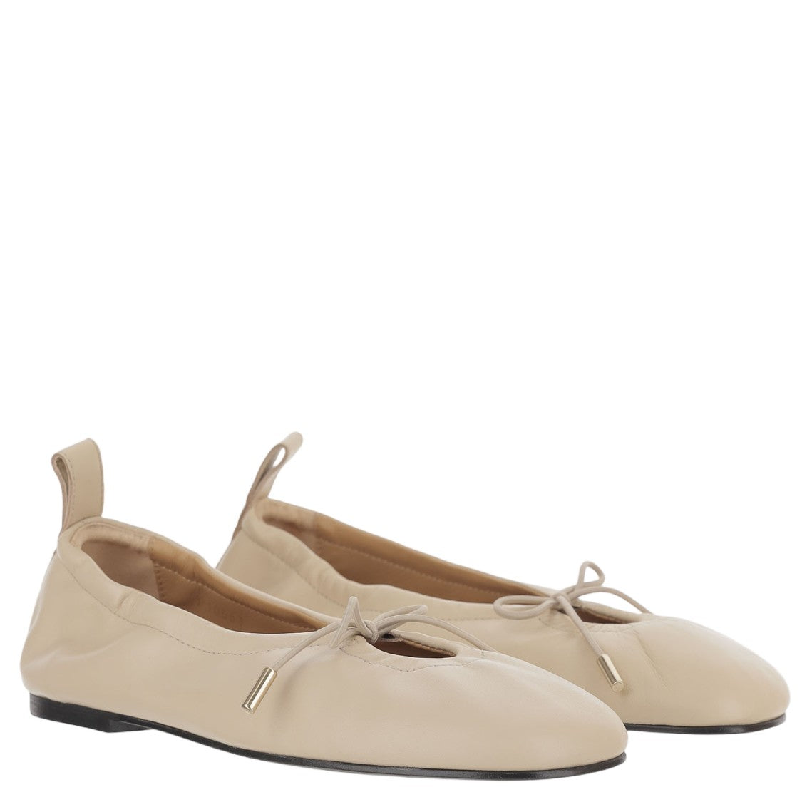 Alohas Rosalind Leather Ballerina Flats With Bow Detail