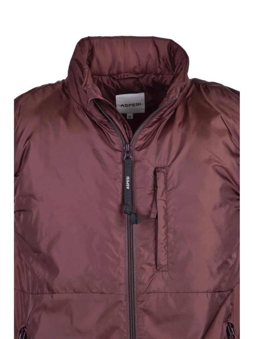 Aspesi Padded Red Nylon Vest With Thermore Insulation